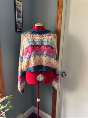 Sofie D'Hoore Cropped Pastel Multicolor Crewneck Sweater